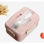 Biodegradable Wheat Bento Lunch Box with Spoon Custom Printed
