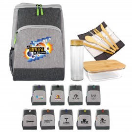 Bay Cooler Backpack Glass Lunch Set Logo Branded