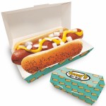 Clamshell Hot Dog Food Tray Full color Custom Imprinted