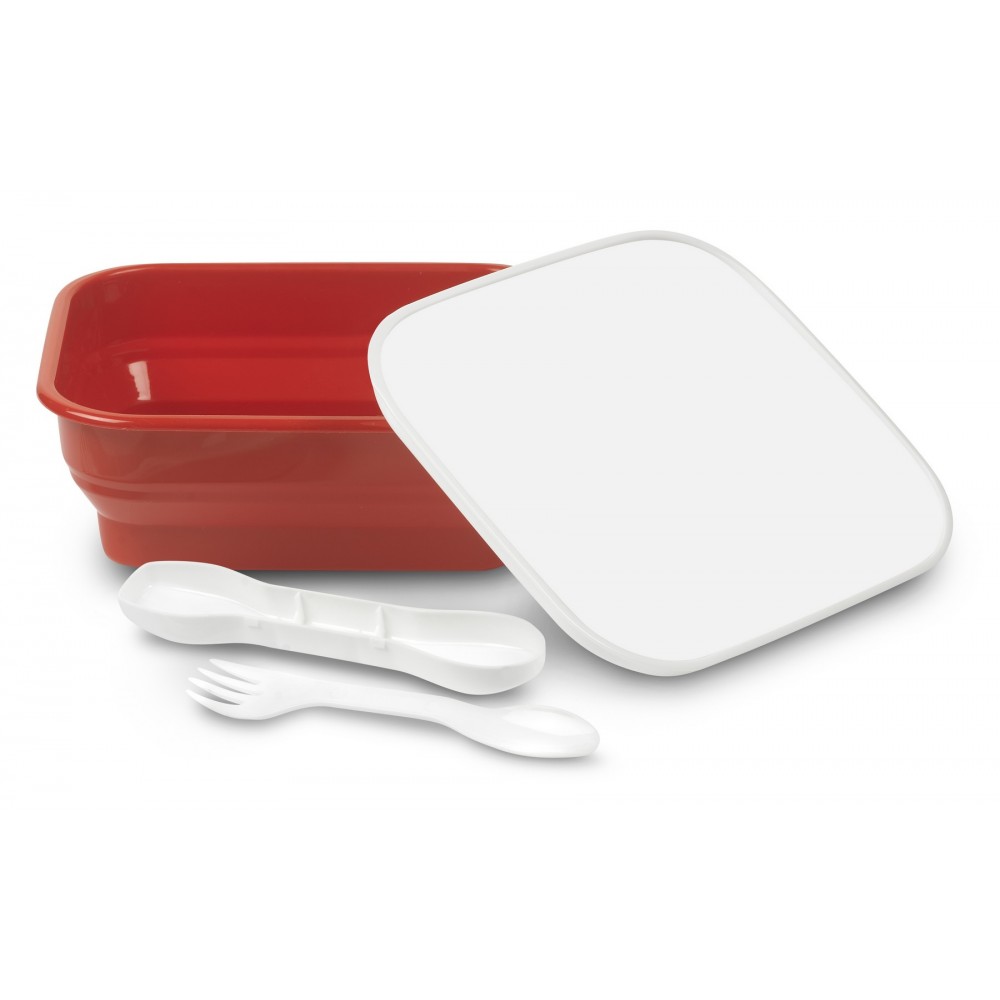 Gourmet 2 Plastic Lunch Box and Utensils 5.75 x 7 Custom Imprinted Gourmet 2 Plastic Lunch Box and Utensils 5.75 x 7 Custom Imprinted