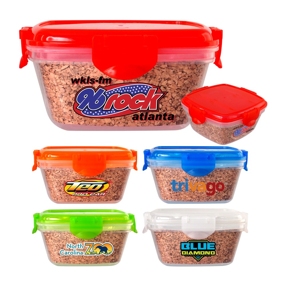Logo Branded Full Color Cork Clip Top Container Logo Branded Full Color Cork Clip Top Container