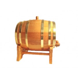 10 Liter Oak Wood Barrel with Brass Hoops Custom Imprinted