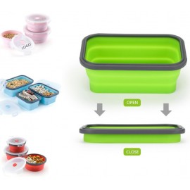 Custom Printed Foldable Food Grade Silicone Lunch Box