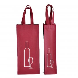 Non Woven Wine Bottle Tote Bag With Handle Logo Branded