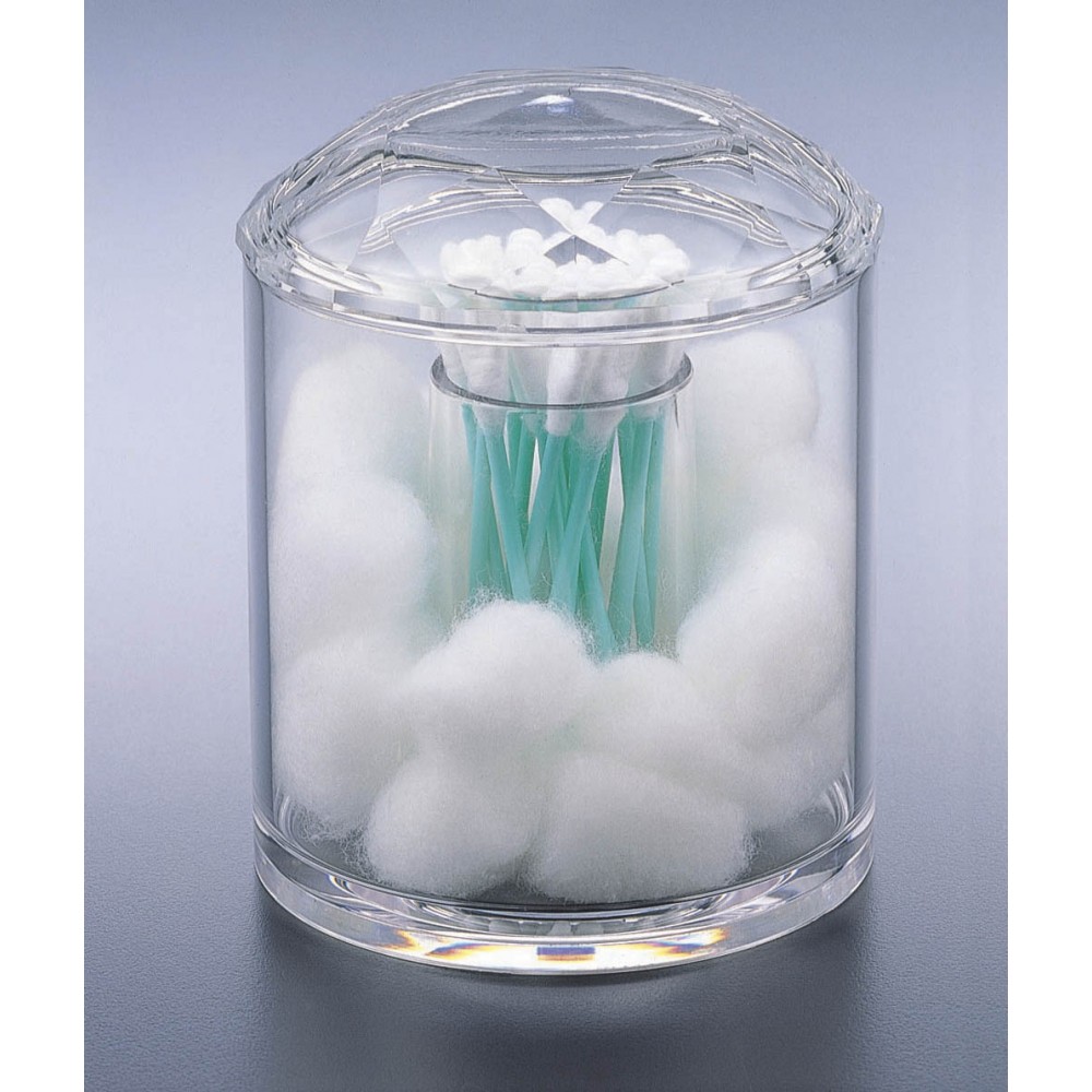 Logo Branded 2-In-1 Diamond-Lid Cotton Ball & Swab Box Logo Branded 2-In-1 Diamond-Lid Cotton Ball & Swab Box