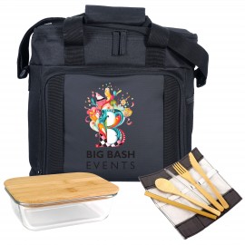 Custom Printed Vivid Cooler Bamboo Lunch Set