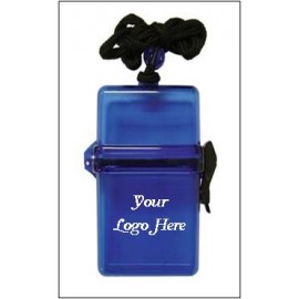 Custom Imprinted Waterproof Container - Translucent Blue