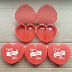 Heart Shape 2 Compartments Pill Cases Custom Printed