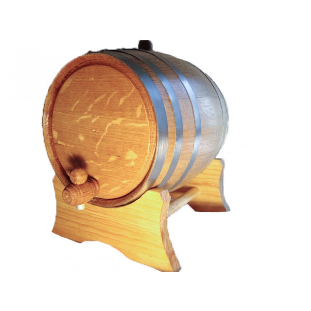 Logo Branded 10 Liter Oak Wood Barrel with Steel Hoops