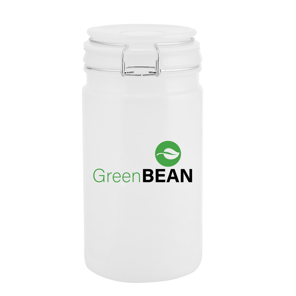Our 34 oz. Yukon Frosted Glass Storage Jar (2 Color) Custom Imprinted Our 34 oz. Yukon Frosted Glass Storage Jar (2 Color) Custom Imprinted