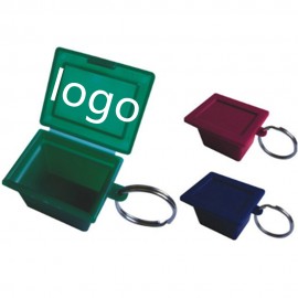 Mini Pill Box With Key Ring Logo Branded