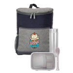 Custom Printed Quilted Cooler Backpack Ultimate Lunch & Drink Set