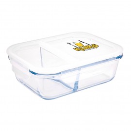 Logo Branded The Chelsea Glass Meal Prep Container 35oz. Heat Resistant Glass