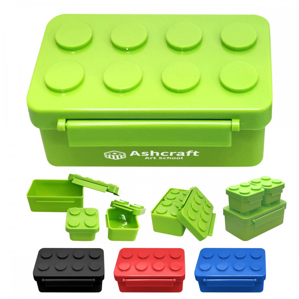 Custom Printed Building Blocks Stackable Lunch Containers