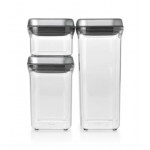 OXO Steel 3pc POP Container Set w/ Stainless Steel Lids Custom Printed