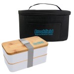 Stackable Bento Box With Insulated Carrying Case Custom Imprinted