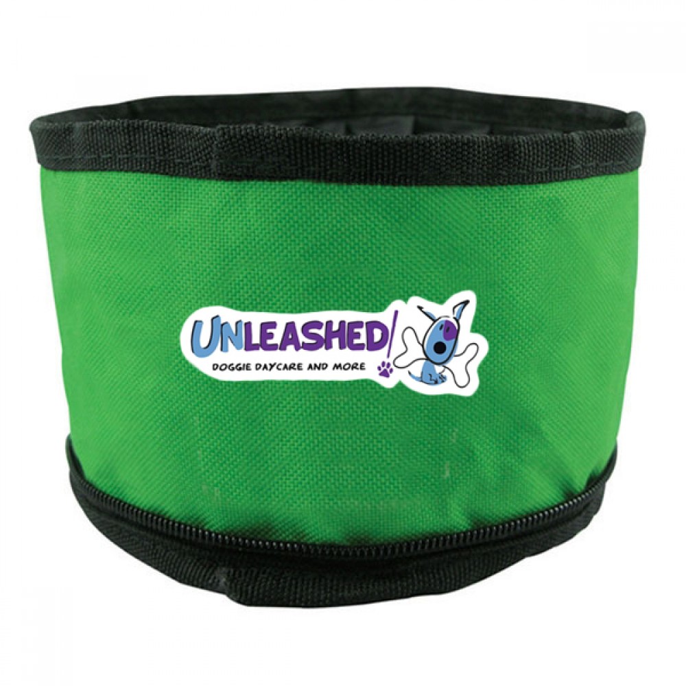 Logo Branded Portable Pet Food / Water Travel Bowl - (One or Full Color Imprint)
