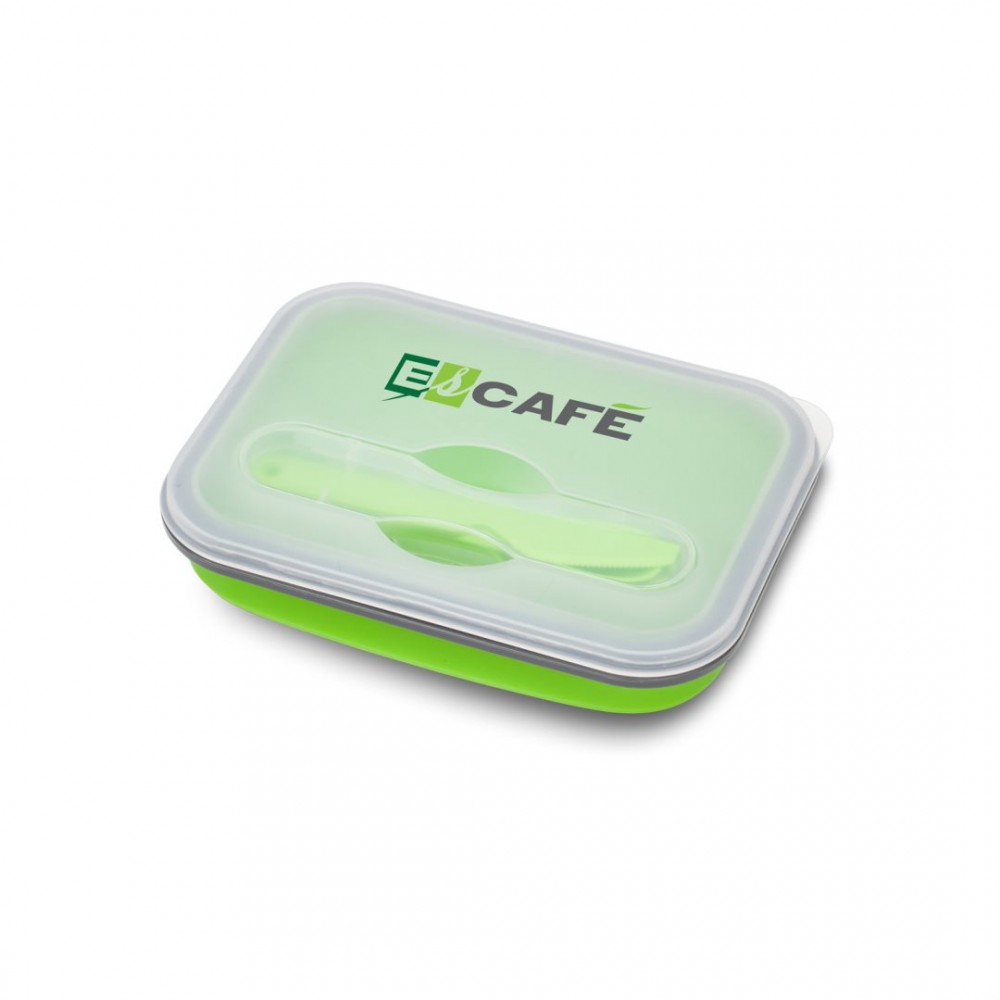 The Pleat Lunch Box - Lime Green Custom Imprinted