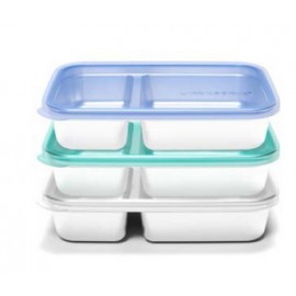 Custom Imprinted 28 Oz. U-Konserve Divided Rectangle Platinum-Silicone Lid Food Container