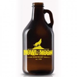 32 OZ Amber Growler Logo Branded