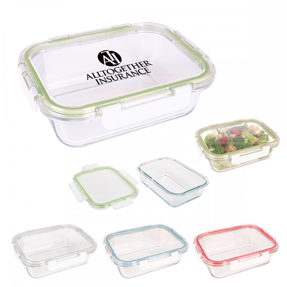 Custom Imprinted Fresh Prep Square Glass Food Container