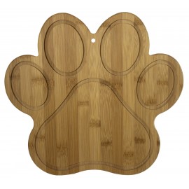 10" x 11" - Bamboo Paw Print Cutting Boards Wood with Logo