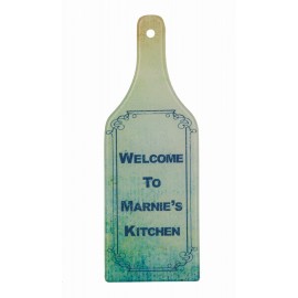 4 1/2" x 12 1/2" Wine Bottle Shaped Glass Sublimatable Cutting Board with Logo