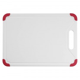 Cuisinart 13" White Poly Cutting Board, Red Trim with Logo