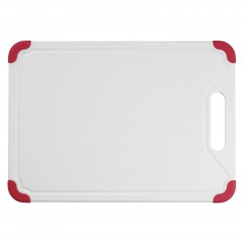 Cuisinart 13" White Poly Cutting Board, Red Trim with Logo  Cuisinart 13" White Poly Cutting Board, Red Trim with Logo