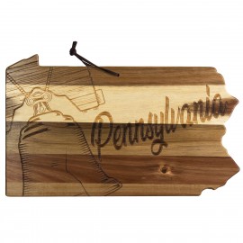 Custom Rock & Branch Origins Series Pennsylvania State Shaped Wood Serving & Cutting Board