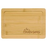 Logo Branded Bamboo Cutting Board with Drip Ring 9" x 6"