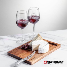 Swissmar Acacia Board & 2 Connoisseur Wine with Logo