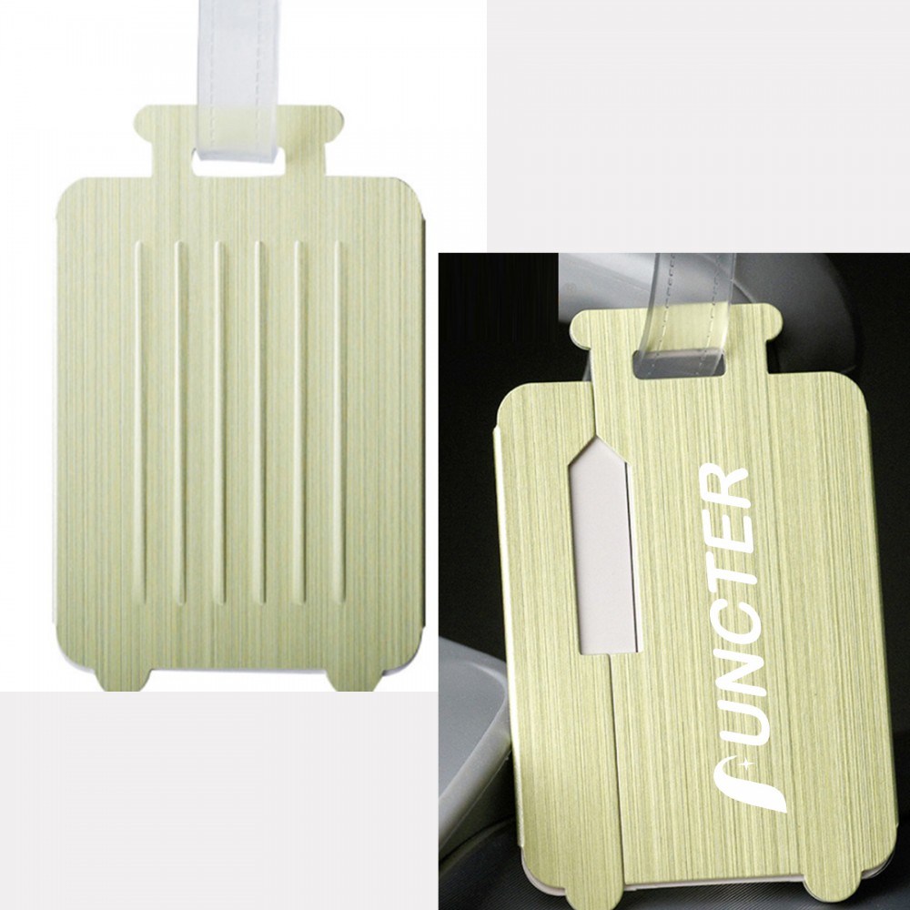 Luggage Shape Metal Suitcase Tag Card Holder with Logo