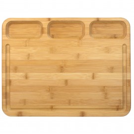 Personalized 3-Well Kitchen Prep Cutting Board w/Juice Groove
