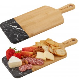 Bamboo and Marble Cutting Board with Logo