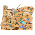 Oregon State Shaped Cutting & Serving Board w/Artwork by Fish Kiss with Logo