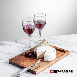 Swissmar Acacia Board & 2 Carberry Wine with Logo
