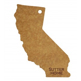 14" Vellum California Shaped Wood Paper Composite Serving & Cutting Board with Logo