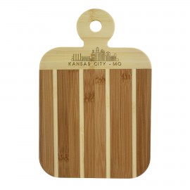 Striped Paddle Kansas City Missouri City Skyline Board with Logo