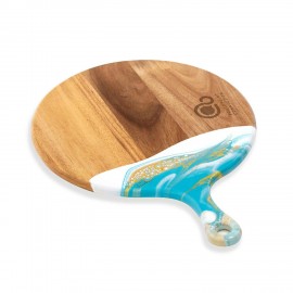 Personalized Round Paddle Acacia Cheese Board