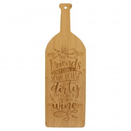 Promotional 17" x 5 1/4" Bamboo Wine Bottle Cutting Board