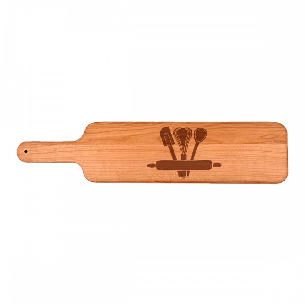 4 1/2" x 20" Cherry Paddle Cutting Board with Logo