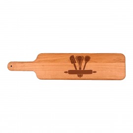 4 1/2" x 20" Cherry Paddle Cutting Board with Logo