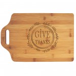 Logo Branded 15" x 10 1/4" Bamboo Cutting Board with Handle