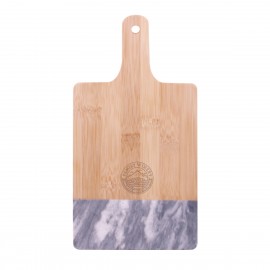 Black Marble & Bamboo Cutting Board with Logo  Black Marble & Bamboo Cutting Board with Logo