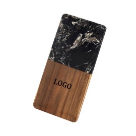 Wood And Marble Cheese Board with Logo  Wood And Marble Cheese Board with Logo