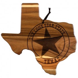Rock & Branch Origins Series Texas State Shaped Wood Serving & Cutting Board with Logo