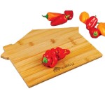 BistroTek House Shaped Bamboo Cutting Board with Logo