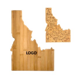 Logo Branded Idaho Shaped Wooden Serving Cutting Board  Logo Branded Idaho Shaped Wooden Serving Cutting Board
