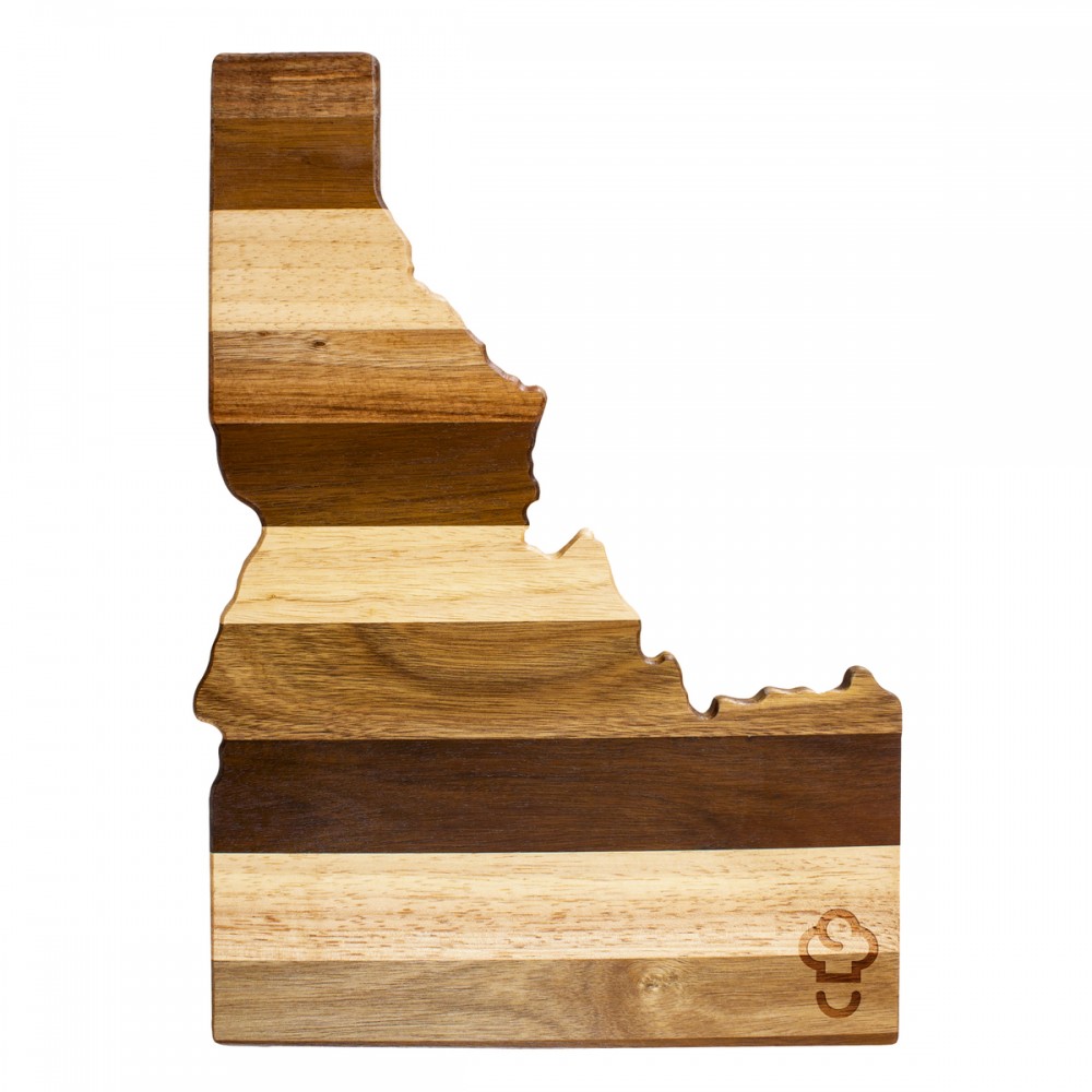 Customized Rock & Branch Shiplap Series Idaho State Shaped Wood Serving & Cutting Board